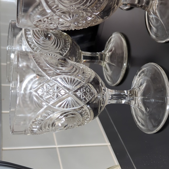 Set of 4 Cannonball Pinwheel Water Goblets US Glass Company - Picture 3 of 9